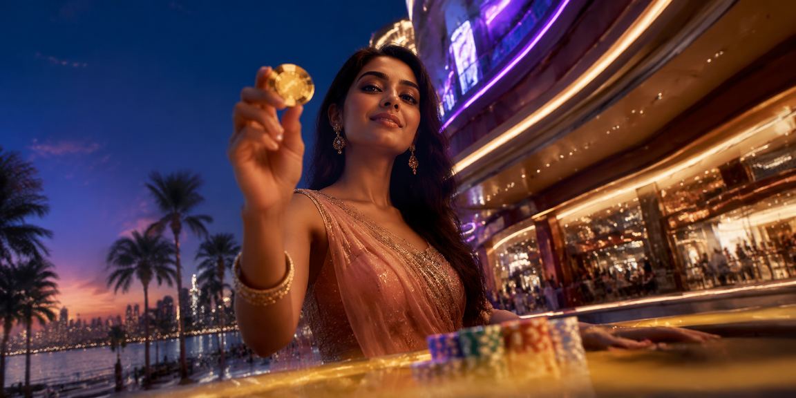Neon lit Indian player enjoying Teen Patti on mobile